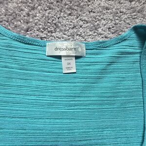 Dressbarn Women’s 3X Turquoise Sleeveless Textured Tank Top